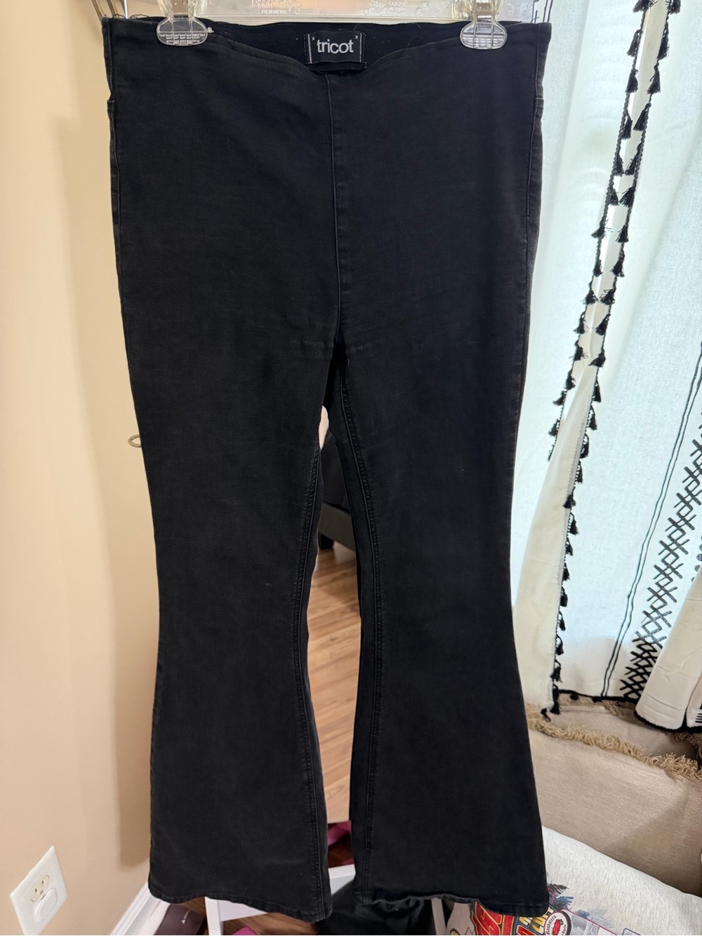 Tricot Black Flared Women's Pull On Jeans